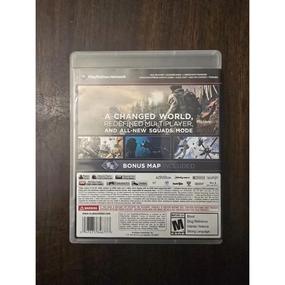 Call of Duty Ghosts PlayStation 3 PS3 Activision Infinity Ward Mature Shooter